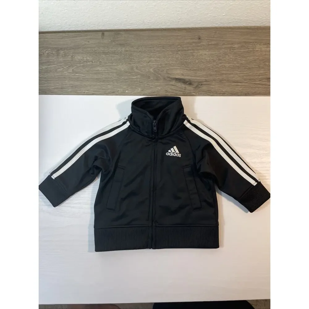 Adidas Infant 2-Piece Tracksuit Set Black White 3M Baby Boys Girls Full Zip